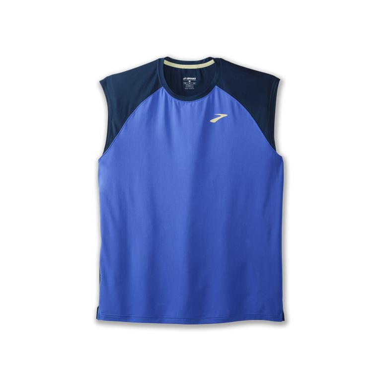 Brooks Run Within Running Tank Top - Men's - Bluetiful/Indigo Rush/Navy (82643-XFNK)